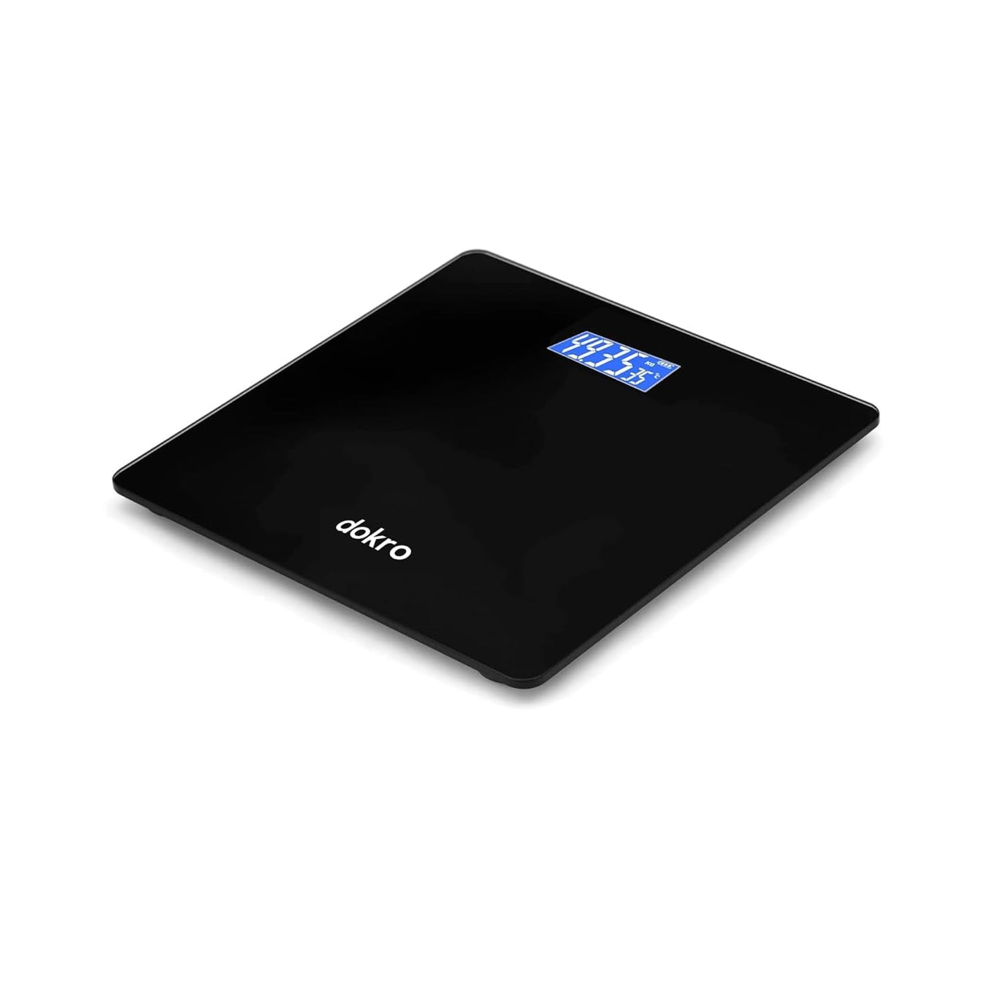 dokro Weight Machine for Home Digital Weighing Machine for Human Body with LCD Display Max Weight Capacity 180Kgs (Batteries Included) Bathroom Scale for Home | Black