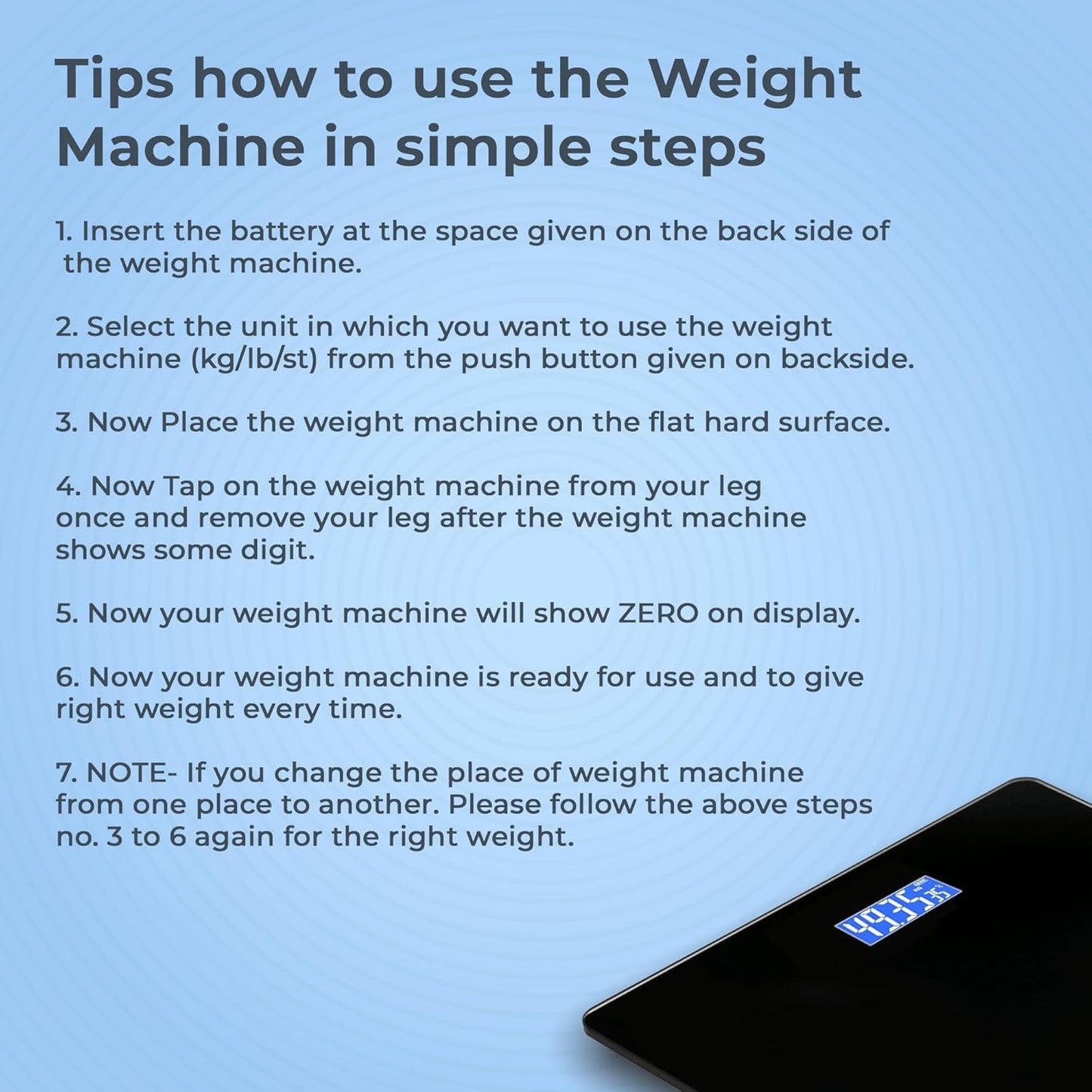 dokro Weight Machine for Home Digital Weighing Machine for Human Body with LCD Display Max Weight Capacity 180Kgs (Batteries Included) Bathroom Scale for Home | Black