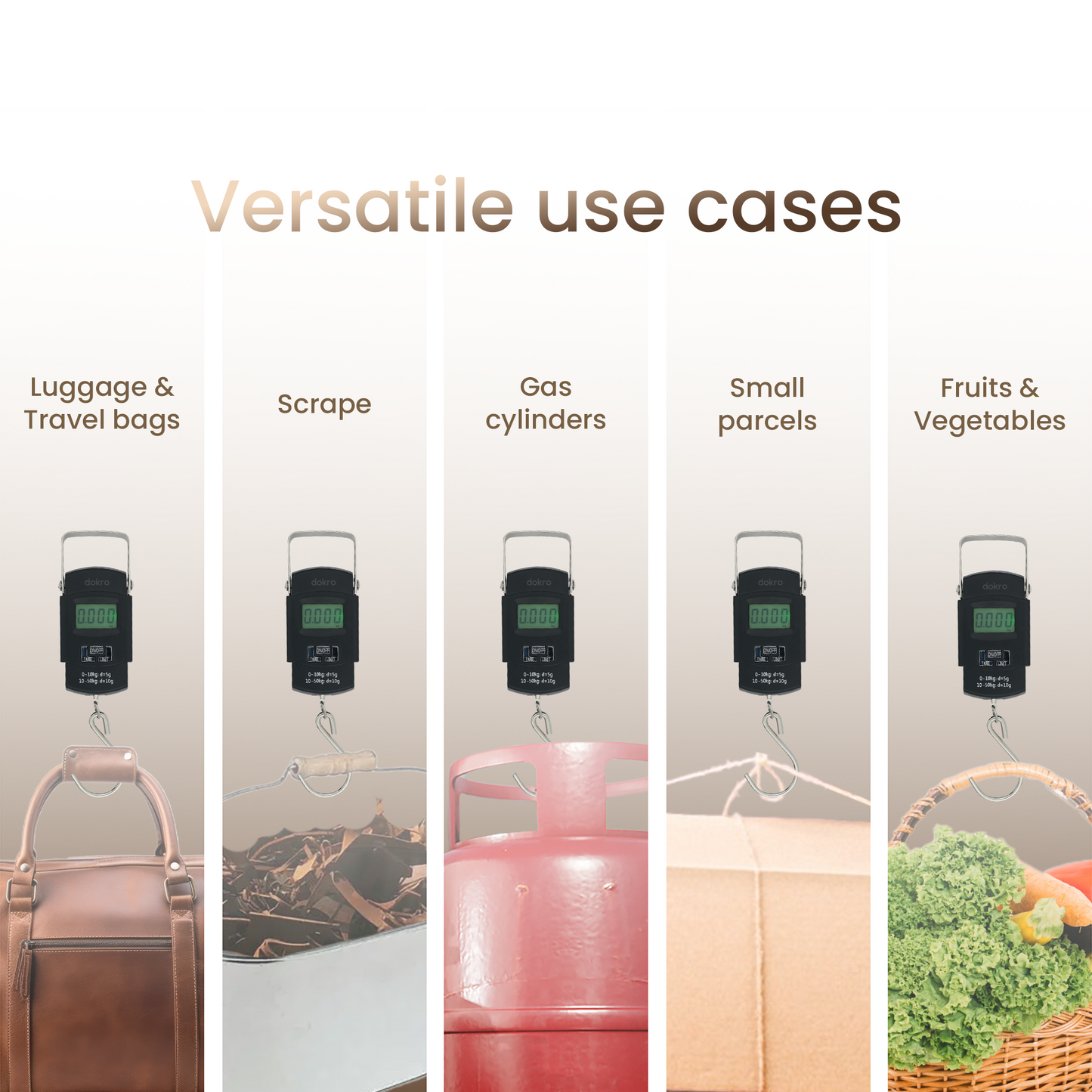 Dokro Digital Luggage Scale, LED Display, 50kg Capacity, High Precision Sensors, Auto Shut-Off