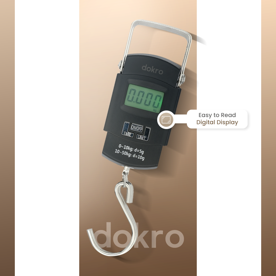 Dokro Digital Luggage Scale, LED Display, 50kg Capacity, High Precision Sensors, Auto Shut-Off