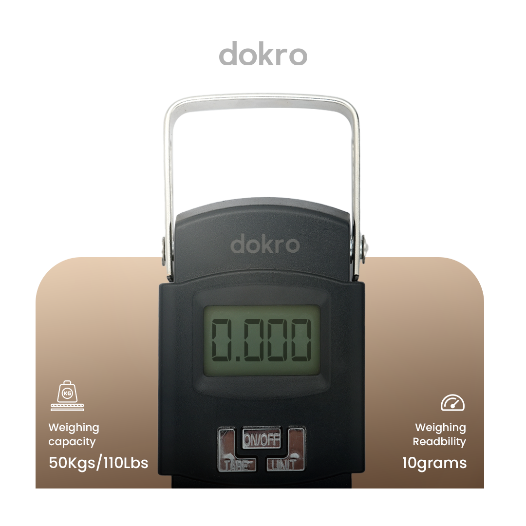 Dokro Digital Luggage Scale, LED Display, 50kg Capacity, High Precision Sensors, Auto Shut-Off