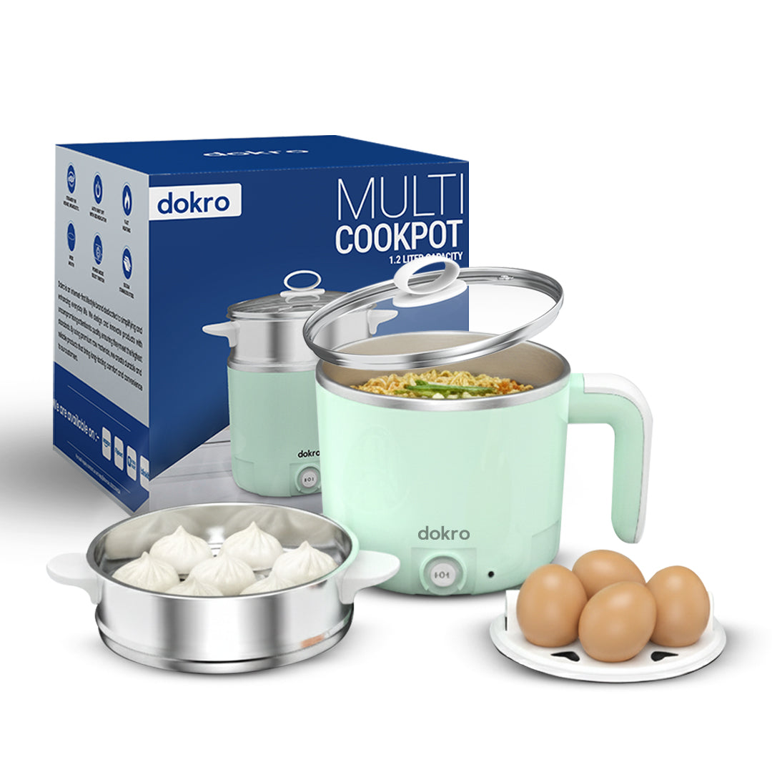 Dokro Multi-Cook Electric Kettle (1.2Liters), Dual Power Modes 325W & 650W with Auto Cutoff