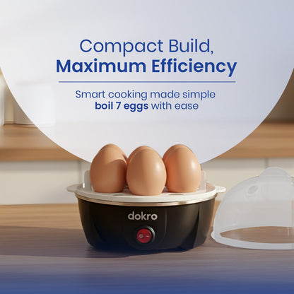 Dokro Electric Instant Egg Boiler (Black), 3 Modes and Automatic shutoff