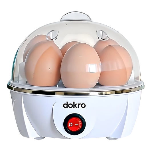 Dokro Electric Instant Egg Boiler | Boils 7 Eggs | 3 Boiling modes(soft, medium, hard) | Smart Overheat Protection | 75ml | White | Includes 1 Measuring Cup