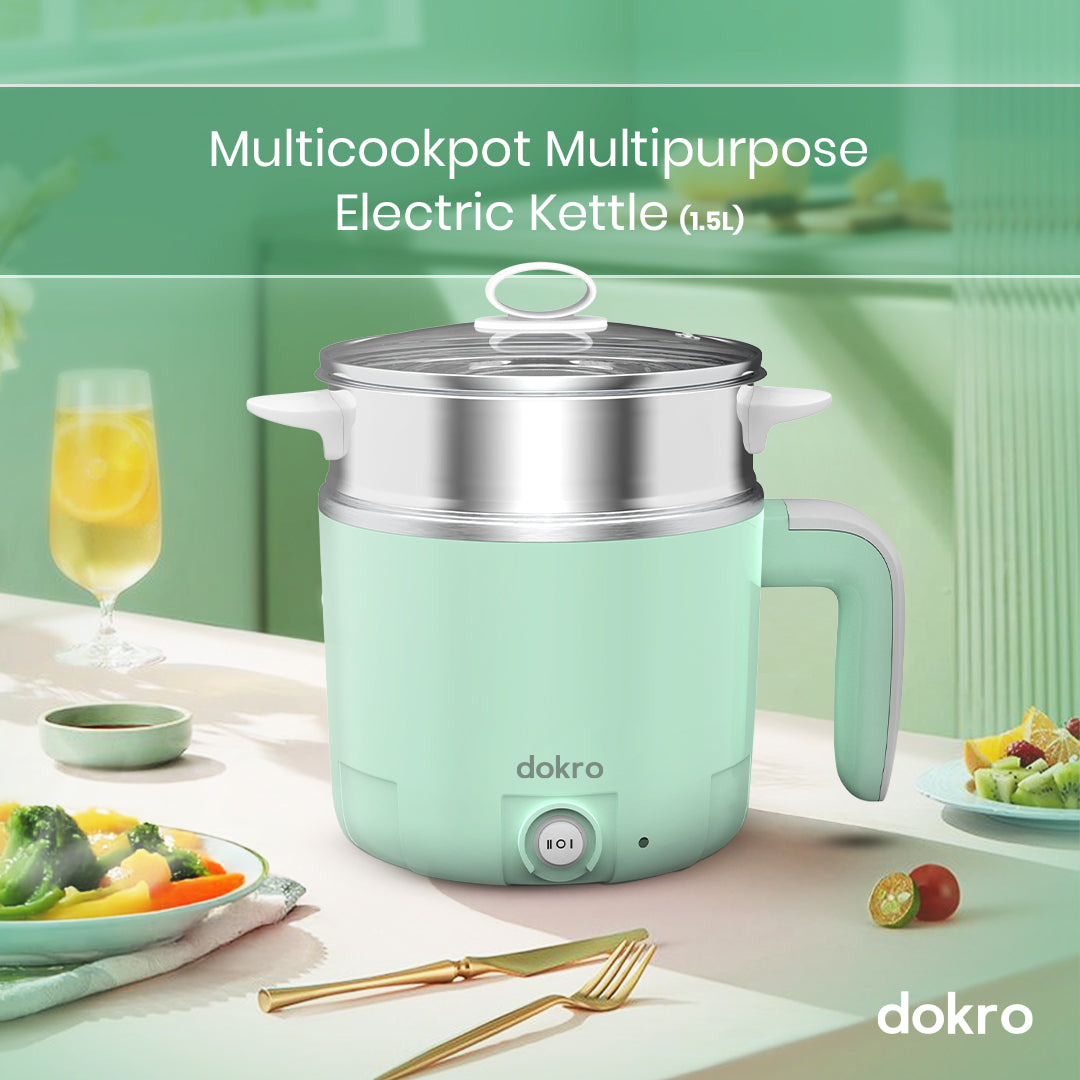 Dokro Multi-Cook Electric Kettle (1.2Liters), Dual Power Modes 325W & 650W with Auto Cutoff