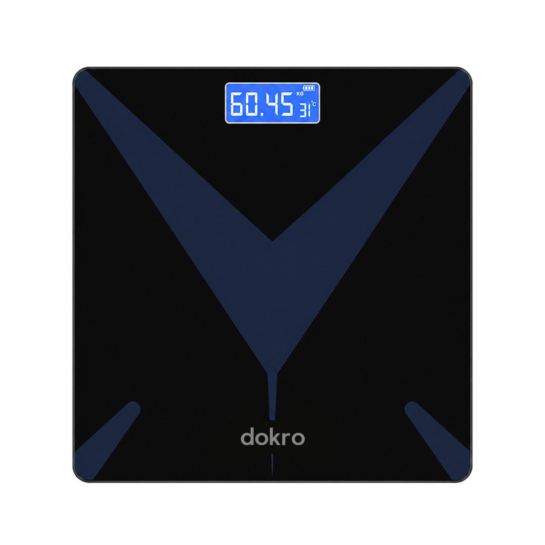 dokro Weight Machine for Home Digital Weighing Machine for Human Body with LCD Display Max Weight Capacity 180Kgs (Batteries Included) Bathroom Scale for Home | Black