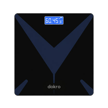 dokro Weight Machine for Home Digital Weighing Machine for Human Body with LCD Display Max Weight Capacity 180Kgs (Batteries Included) Bathroom Scale for Home | Black