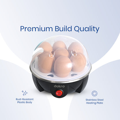 Dokro Electric Instant Egg Boiler (Black), 3 Modes and Automatic shutoff
