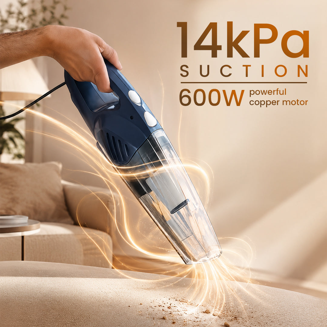 dokro V630 600 Watts Handheld Vacuum Cleaner, for Home Use, Dry Vacuuming, 14 kPa Suction Power, Lightweight & Durable Body (Dark Blue)