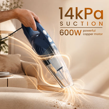 dokro V630 600 Watts Handheld Vacuum Cleaner, for Home Use, Dry Vacuuming, 14 kPa Suction Power, Lightweight & Durable Body (Dark Blue)
