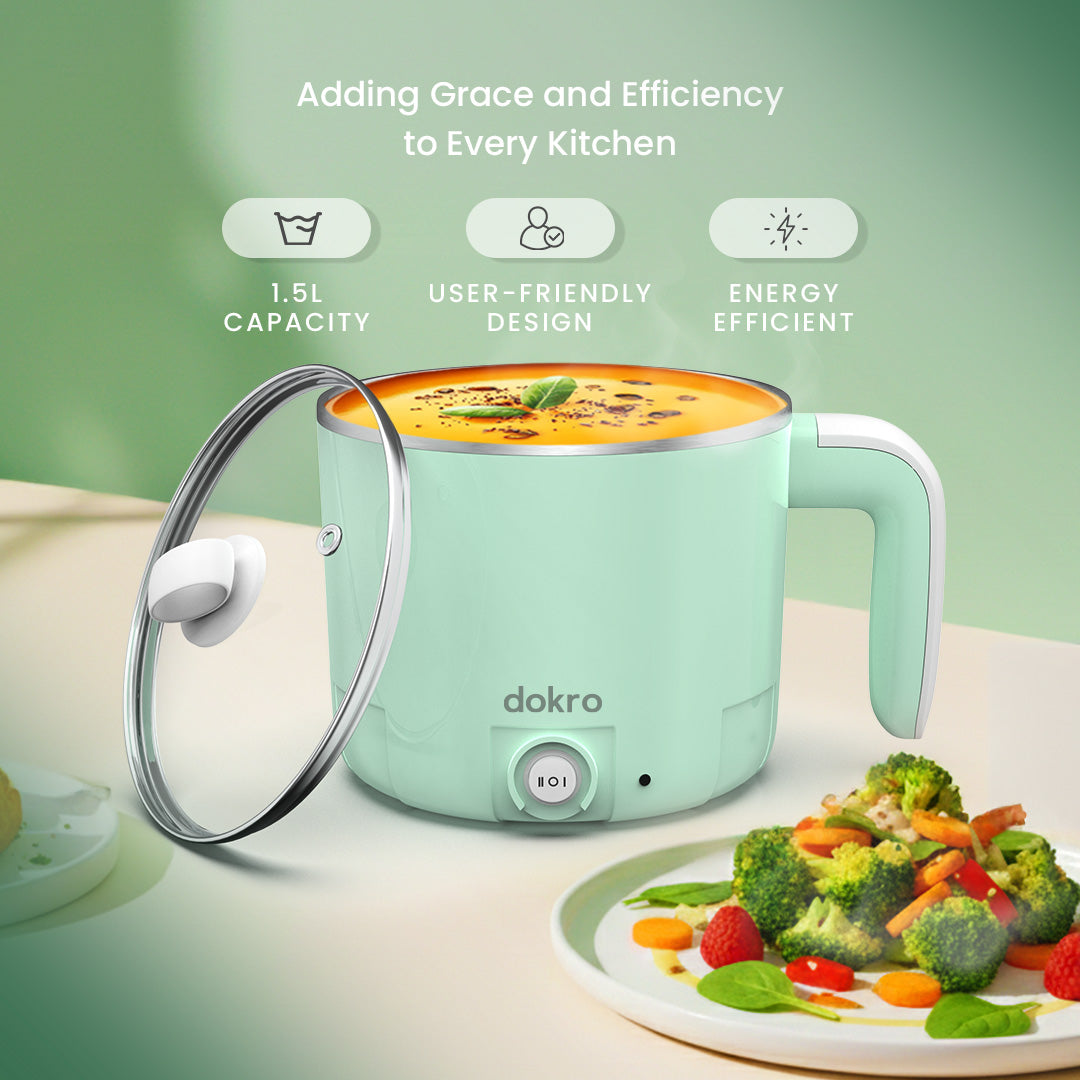 Dokro Multi-Cook Electric Kettle (1.2Liters), Dual Power Modes 325W & 650W with Auto Cutoff