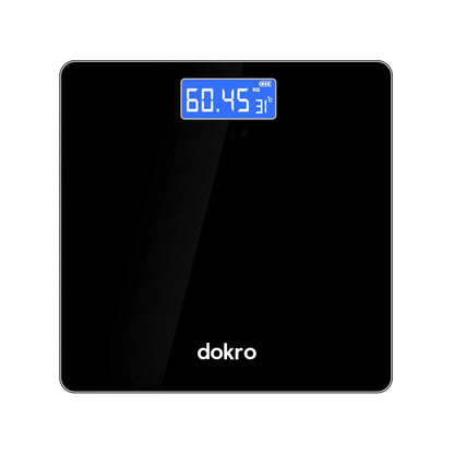 dokro Weight Machine for Home Digital Weighing Machine for Human Body with LCD Display Max Weight Capacity 180Kgs (Batteries Included) Bathroom Scale for Home | Black