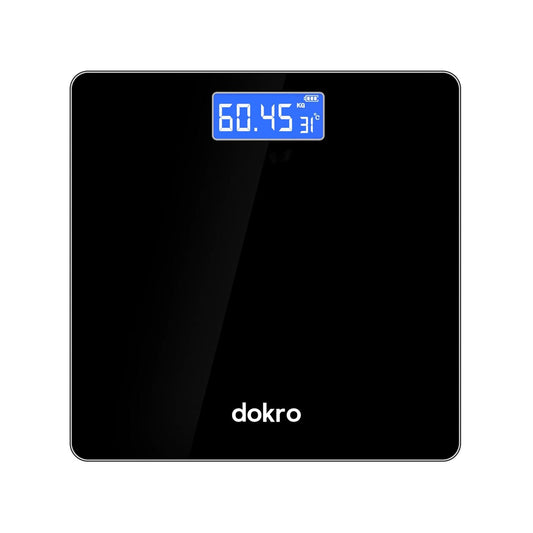 dokro Weight Machine for Home Digital Weighing Machine for Human Body with LCD Display Max Weight Capacity 180Kgs (Batteries Included) Bathroom Scale for Home | Black