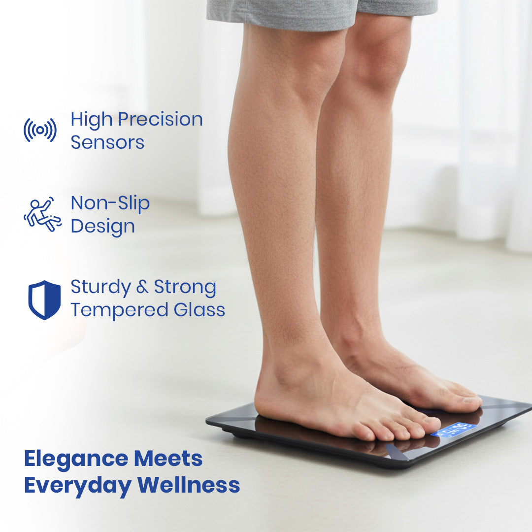 dokro Weight Machine for Home Digital Weighing Machine for Human Body with LCD Display Max Weight Capacity 180Kgs (Batteries Included) Bathroom Scale for Home | Black