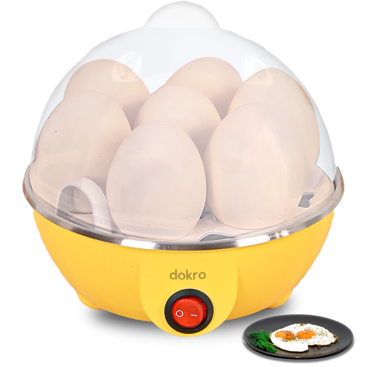 Dokro Electric Egg Boiler Double Layer | Boils 14 Eggs | 3 Boiling Modes – Soft Medium Hard | Auto Shut-Off | LED Indicator | Stainless Steel Heating Plate | Blue Color
