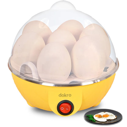 Dokro Electric Egg Boiler Double Layer | Boils 14 Eggs | 3 Boiling Modes – Soft Medium Hard | Auto Shut-Off | LED Indicator | Stainless Steel Heating Plate | Blue Color