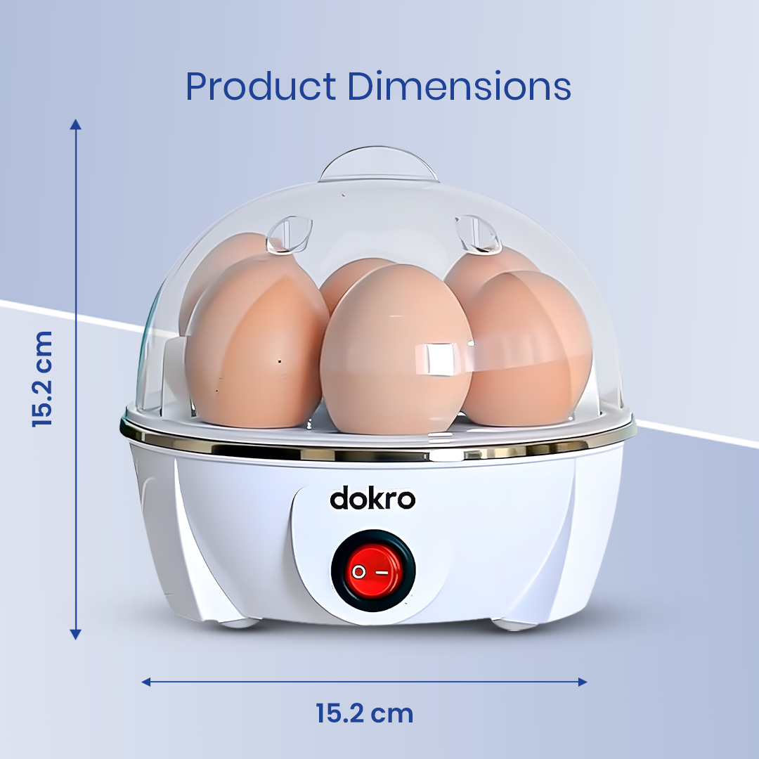 Dokro Electric Instant Egg Boiler (White), 350W, Boil 7 Eggs, 3 Modes with Auto shut-off