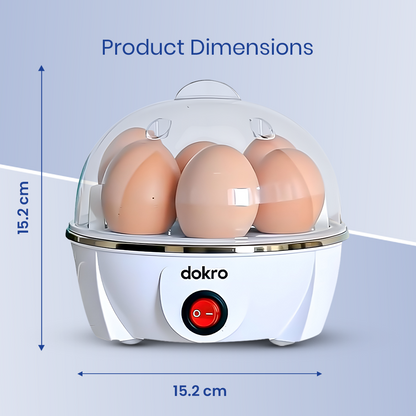Dokro Electric Instant Egg Boiler (White), 350W, Boil 7 Eggs, 3 Modes with Auto shut-off