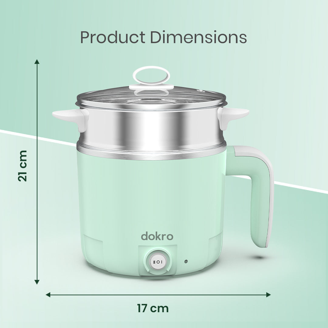 Dokro Multi-Cook Electric Kettle (1.2Liters), Dual Power Modes 325W & 650W with Auto Cutoff
