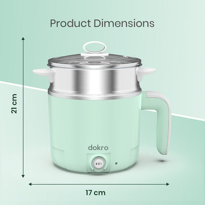 Dokro Multi-Cook Electric Kettle (1.2Liters), Dual Power Modes 325W & 650W with Auto Cutoff