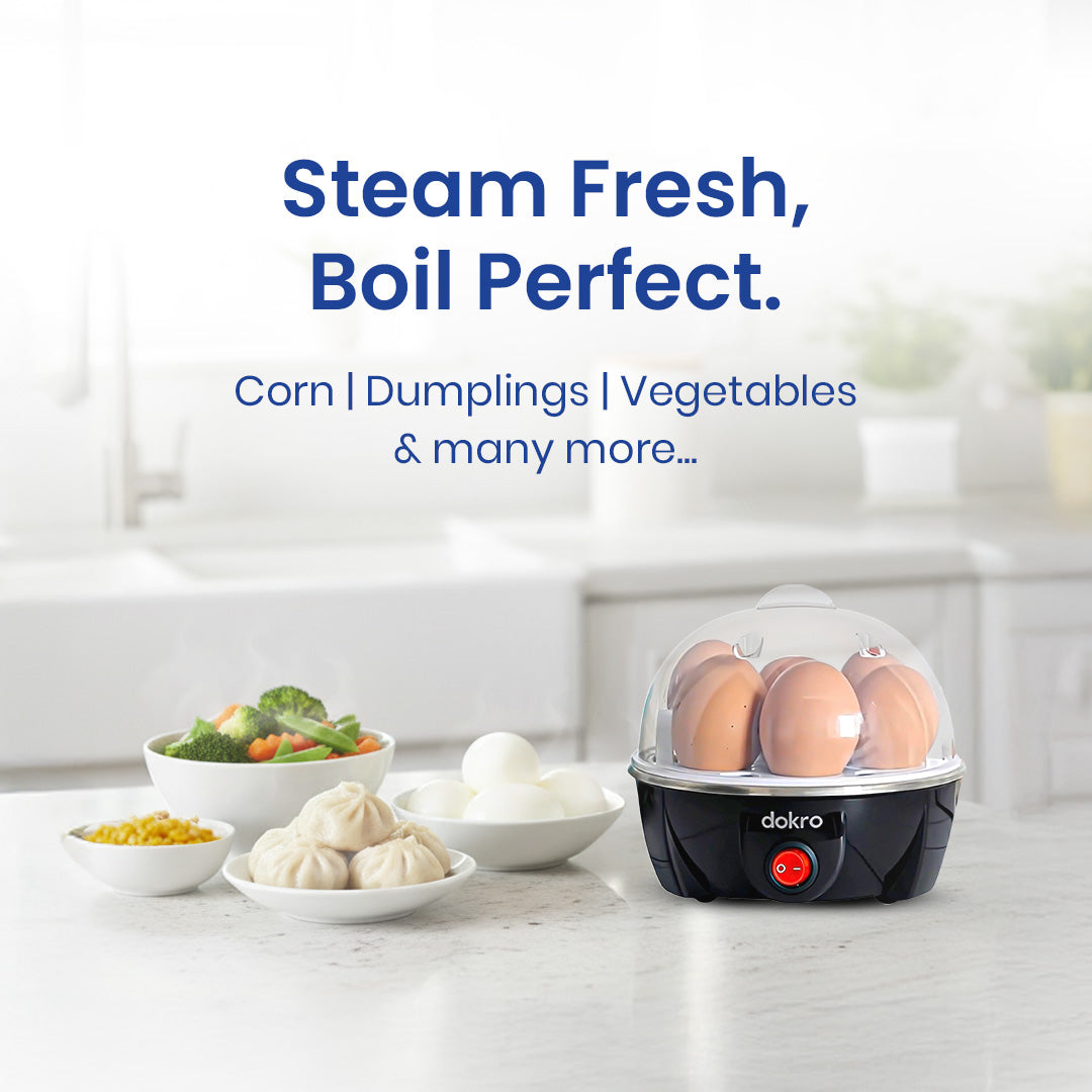 Dokro Electric Instant Egg Boiler (Black), 3 Modes and Automatic shutoff
