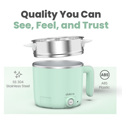 Dokro Multi-Cook Electric Kettle (1.2Liters), Dual Power Modes 325W & 650W with Auto Cutoff