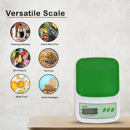 Portable Digital Weighing Scale for Kitchen | Electronic Weighing Scale With Back light LCD Display and high precision sensors | Range of 1g-10 kg (Green) | Includes 2 AAA batteries