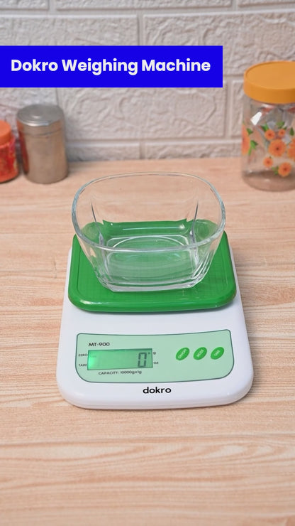 Portable Digital Weighing Scale for Kitchen | Electronic Weighing Scale With Back light LCD Display and high precision sensors | Range of 1g-10 kg (Green) | Includes 2 AAA batteries