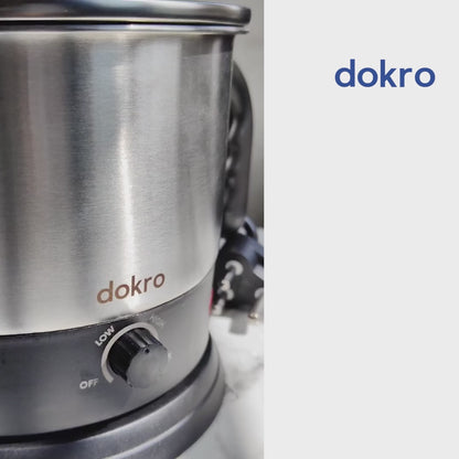 Dokro Electric Multipurpose Kettle (1.5 Litres), 600W, Stainless Steel body with Automatic Shut-off