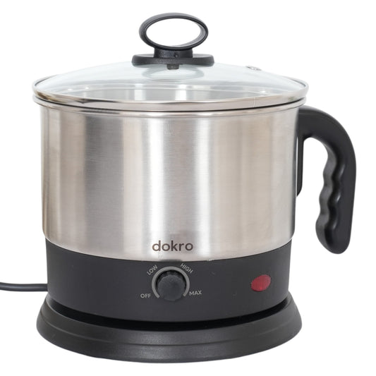 Dokro Electric Multipurpose Kettle (1.5 Litres) for boiling Water, Eggs, Milk and making Tea, Coffee, Soup| Stainless Steel body with Automatic Shut-off | Includes egg tray