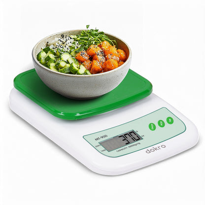 Portable Digital Weighing Scale for Kitchen | Electronic Weighing Scale With Back light LCD Display and high precision sensors | Range of 1g-10 kg (Green) | Includes 2 AAA batteries